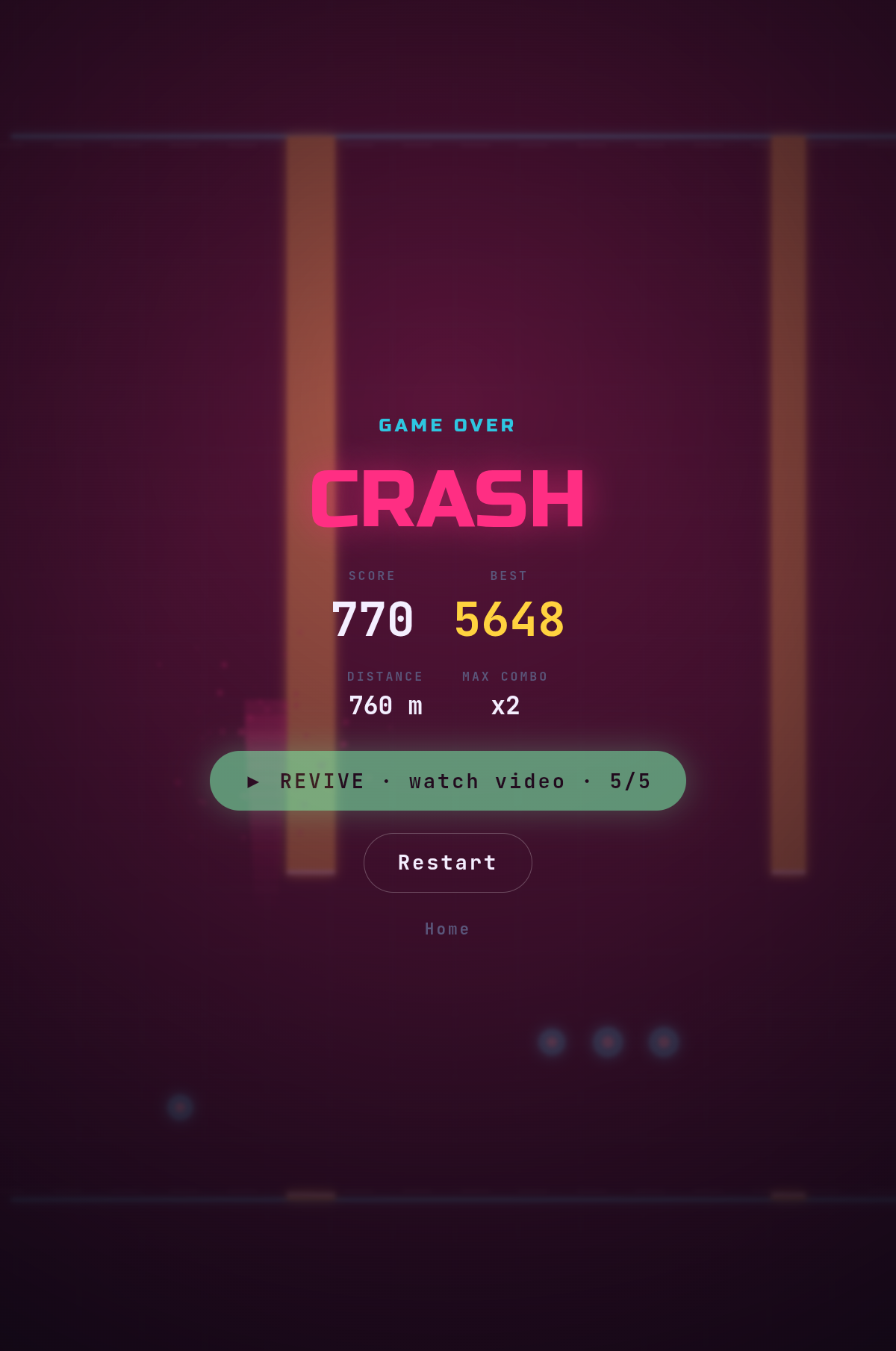 Glydra game over — revive and beat your best